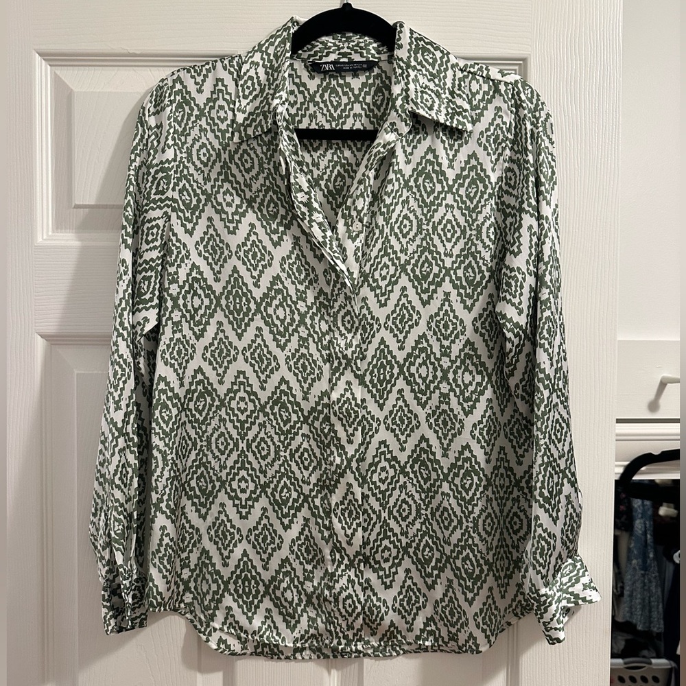 Zara Printed Satin Shirt